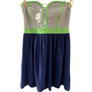 Jealous Tomato Brand Strapless One Piece Midi Dress with attached Tulle Skirt